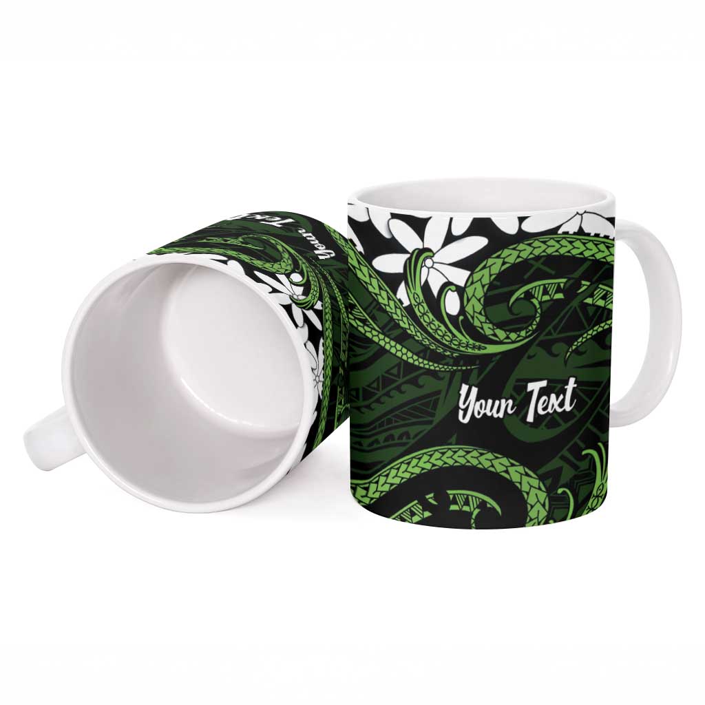 Personalised Cook Islands Palmerston Ceramic Mug Tiare Maori Polynesian Waves Tattoo
