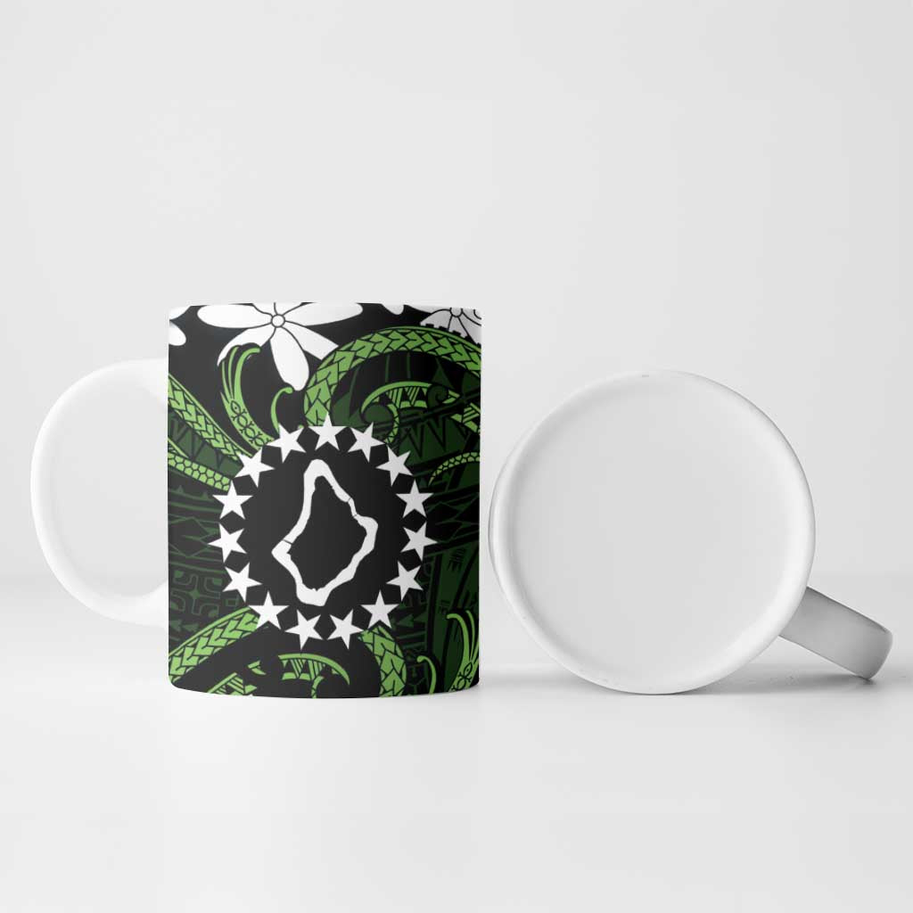 Personalised Cook Islands Palmerston Ceramic Mug Tiare Maori Polynesian Waves Tattoo