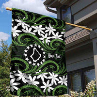 Personalised Cook Islands Palmerston Garden Flag Tiare Maori Polynesian Waves Tattoo LT14 - Polynesian Pride