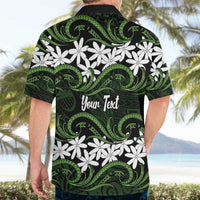 Personalised Cook Islands Palmerston Hawaiian Shirt Tiare Maori Polynesian Waves Tattoo