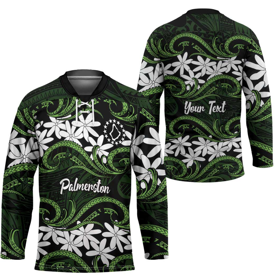 Personalised Cook Islands Palmerston Hockey Jersey Tiare Maori Polynesian Waves Tattoo