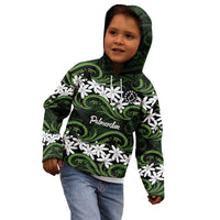 Personalised Cook Islands Palmerston Kid Hoodie Tiare Maori Polynesian Waves Tattoo