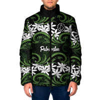 Personalised Cook Islands Palmerston Padded Jacket Tiare Maori Polynesian Waves Tattoo