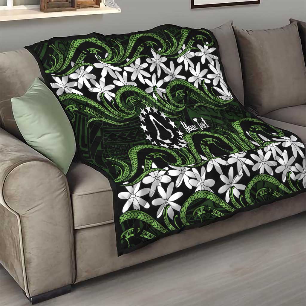 Personalised Cook Islands Palmerston Quilt Tiare Maori Polynesian Waves Tattoo LT14 - Polynesian Pride