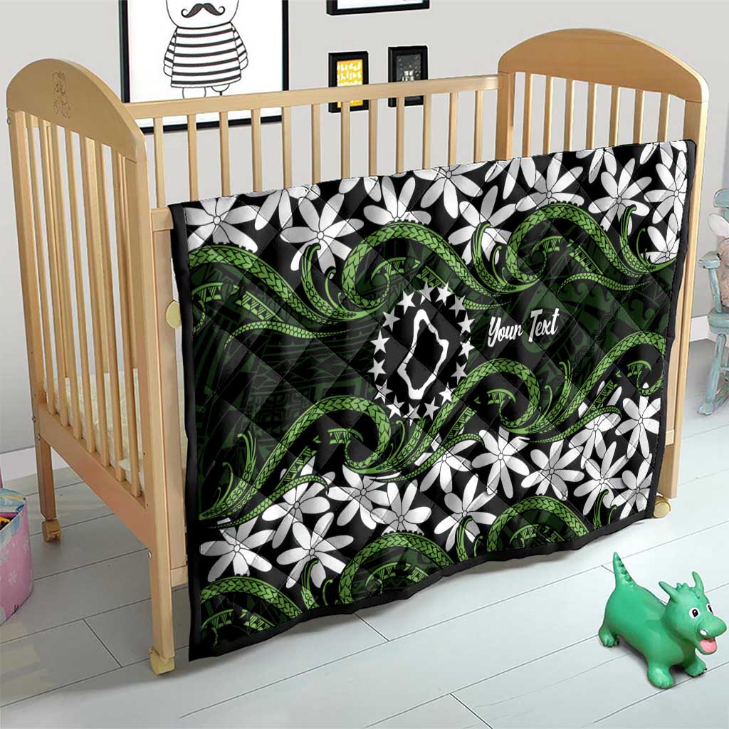 Personalised Cook Islands Palmerston Quilt Tiare Maori Polynesian Waves Tattoo LT14 - Polynesian Pride