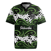 Personalised Cook Islands Palmerston Rugby Jersey Tiare Maori Polynesian Waves Tattoo
