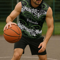 Personalised Cook Islands Palmerston Sleeveless Hoodie Tiare Maori Polynesian Waves Tattoo