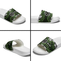 Personalised Cook Islands Palmerston Slide Sandals Tiare Maori Polynesian Waves Tattoo