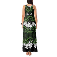 Personalised Cook Islands Palmerston Tank Maxi Dress Tiare Maori Polynesian Waves Tattoo