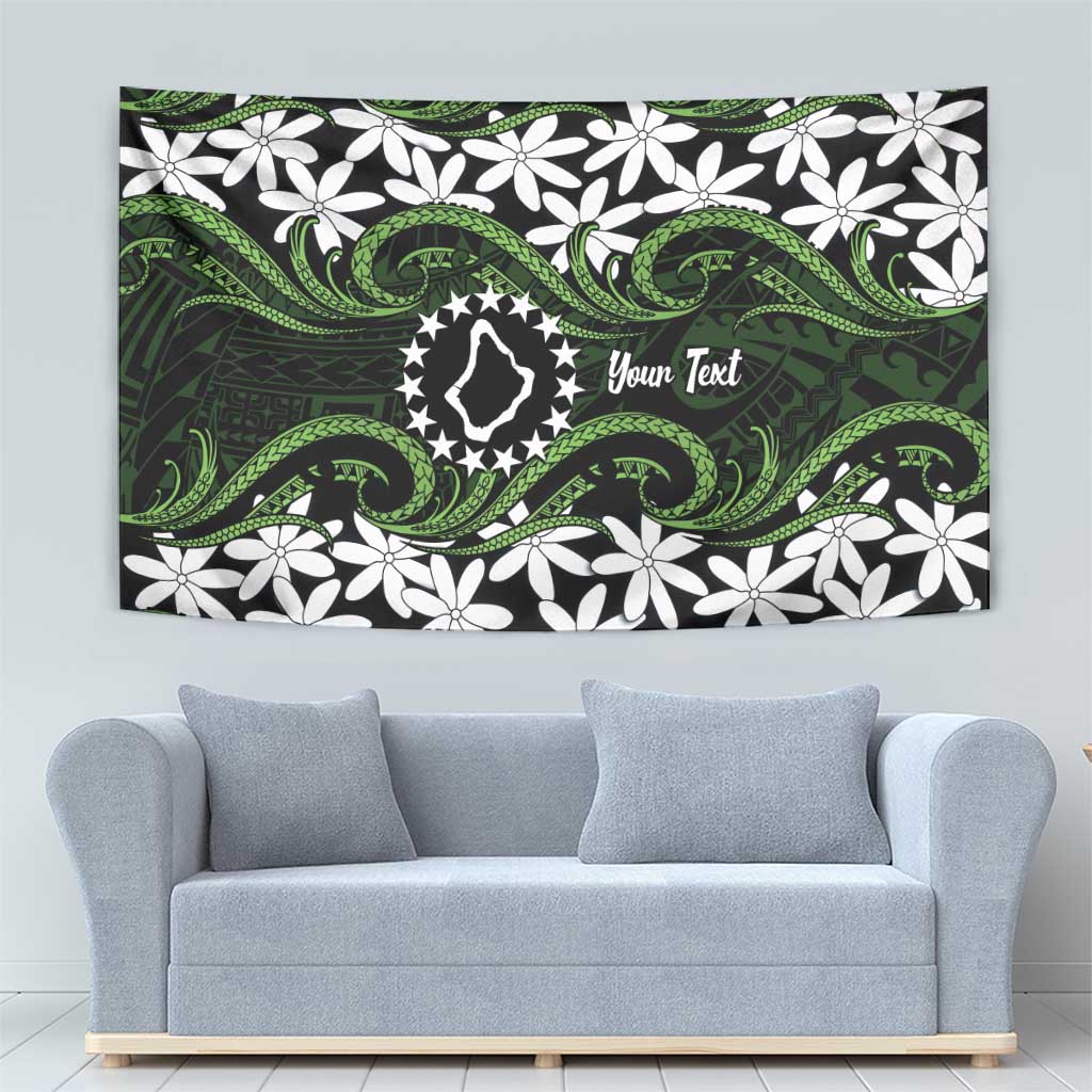 Personalised Cook Islands Palmerston Tapestry Tiare Maori Polynesian Waves Tattoo
