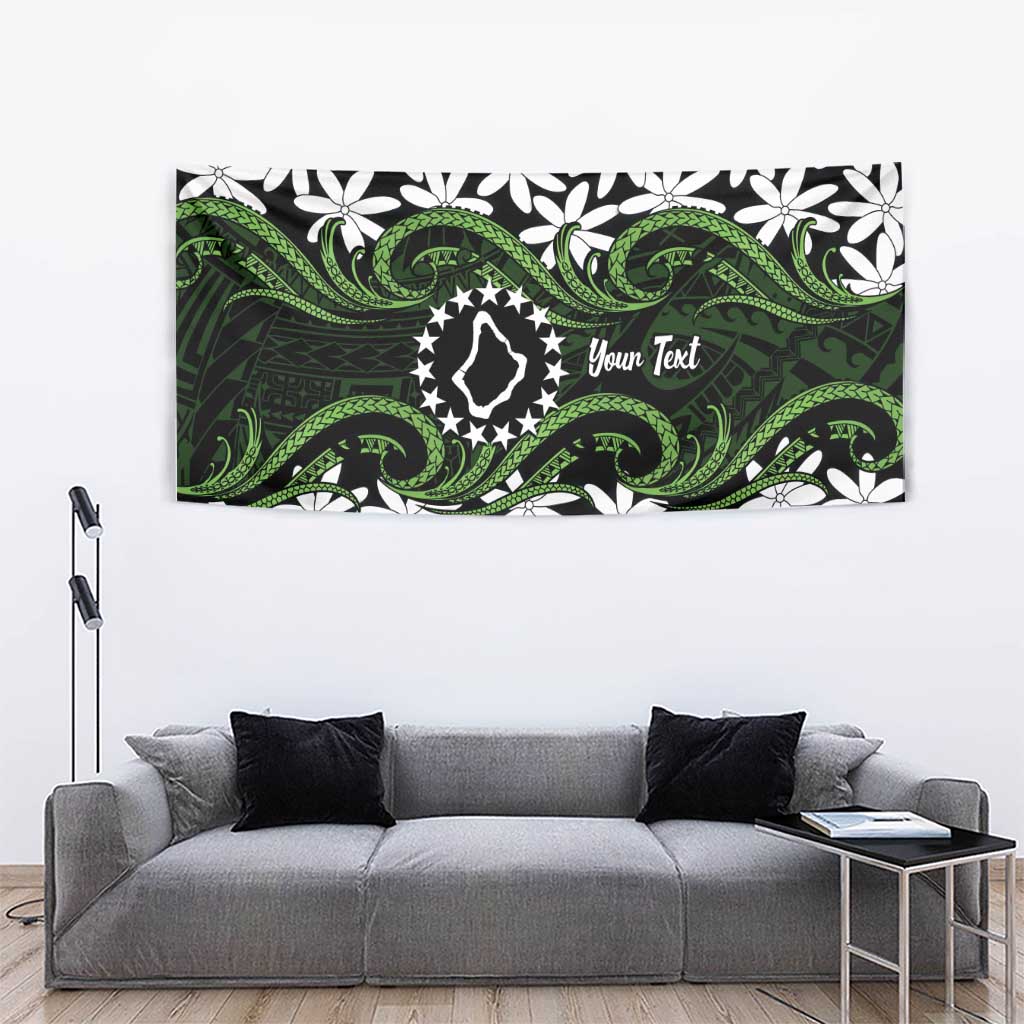 Personalised Cook Islands Palmerston Tapestry Tiare Maori Polynesian Waves Tattoo
