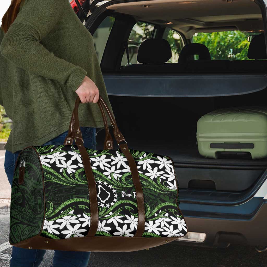 Personalised Cook Islands Palmerston Travel Bag Tiare Maori Polynesian Waves Tattoo