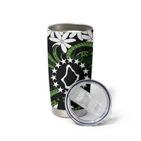 Personalised Cook Islands Palmerston Tumbler Cup Tiare Maori Polynesian Waves Tattoo