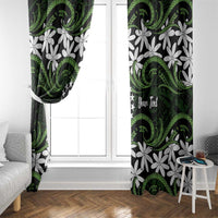 Personalised Cook Islands Palmerston Window Curtain Tiare Maori Polynesian Waves Tattoo