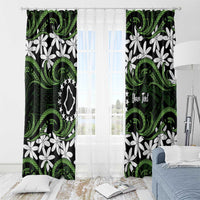 Personalised Cook Islands Palmerston Window Curtain Tiare Maori Polynesian Waves Tattoo