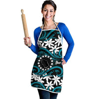 Personalised Cook Islands Penrhyn Atoll Apron Tiare Maori Polynesian Waves Tattoo