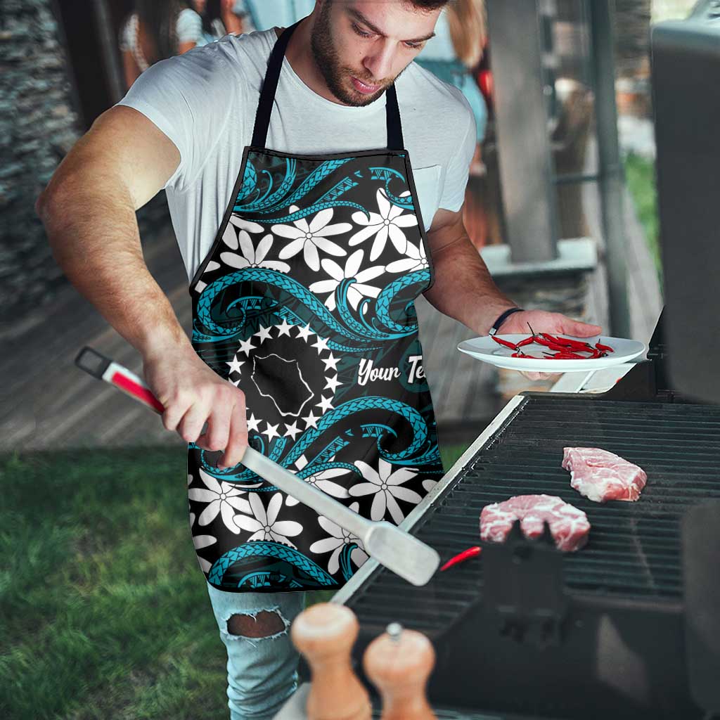 Personalised Cook Islands Penrhyn Atoll Apron Tiare Maori Polynesian Waves Tattoo
