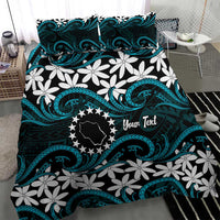 Personalised Cook Islands Penrhyn Atoll Bedding Set Tiare Maori Polynesian Waves Tattoo LT14 - Polynesian Pride