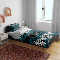 Personalised Cook Islands Penrhyn Atoll Bedding Set Tiare Maori Polynesian Waves Tattoo LT14 - Polynesian Pride