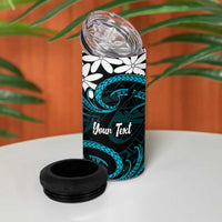Personalised Cook Islands Penrhyn Atoll 4 in 1 Can Cooler Tumbler Tiare Maori Polynesian Waves Tattoo LT14 - Polynesian Pride
