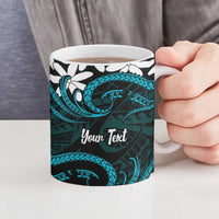 Personalised Cook Islands Penrhyn Atoll Ceramic Mug Tiare Maori Polynesian Waves Tattoo