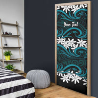 Personalised Cook Islands Penrhyn Atoll Door Cover Tiare Maori Polynesian Waves Tattoo
