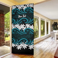 Personalised Cook Islands Penrhyn Atoll Door Cover Tiare Maori Polynesian Waves Tattoo