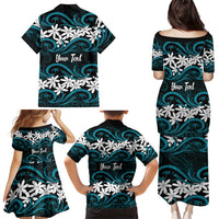 Personalised Cook Islands Penrhyn Atoll Family Matching Puletasi and Hawaiian Shirt Tiare Maori Polynesian Waves Tattoo LT14 - Polynesian Pride