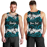 Personalised Cook Islands Penrhyn Atoll Men Tank Top Tiare Maori Polynesian Waves Tattoo