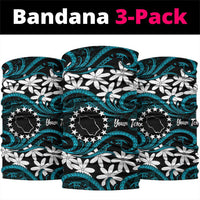 Personalised Cook Islands Penrhyn Atoll Neck Gaiter Tiare Maori Polynesian Waves Tattoo