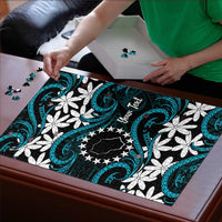 Personalised Cook Islands Penrhyn Atoll Puzzle Tiare Maori Polynesian Waves Tattoo