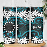 Personalised Cook Islands Penrhyn Atoll Skinny Tumbler Tiare Maori Polynesian Waves Tattoo LT14 - Polynesian Pride