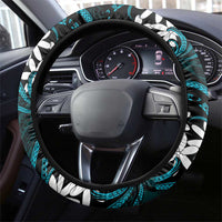 Cook Islands Penrhyn Atoll Steering Wheel Cover Tiare Maori Polynesian Waves Tattoo