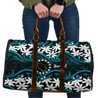 Personalised Cook Islands Penrhyn Atoll Travel Bag Tiare Maori Polynesian Waves Tattoo