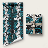 Personalised Cook Islands Penrhyn Atoll Wrapping Paper Tiare Maori Polynesian Waves Tattoo