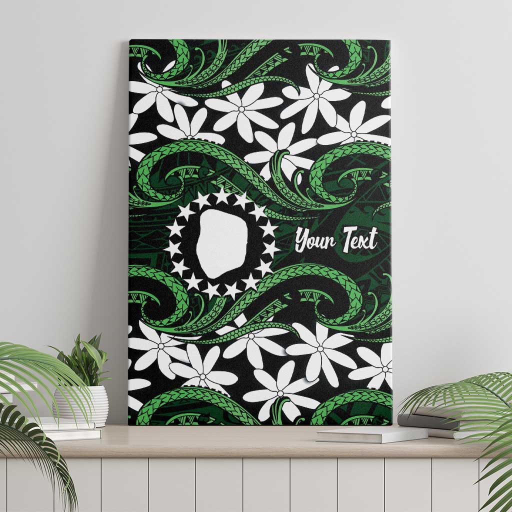 Personalised Cook Islands Mitiaro Canvas Wall Art Tiare Maori Polynesian Waves Tattoo