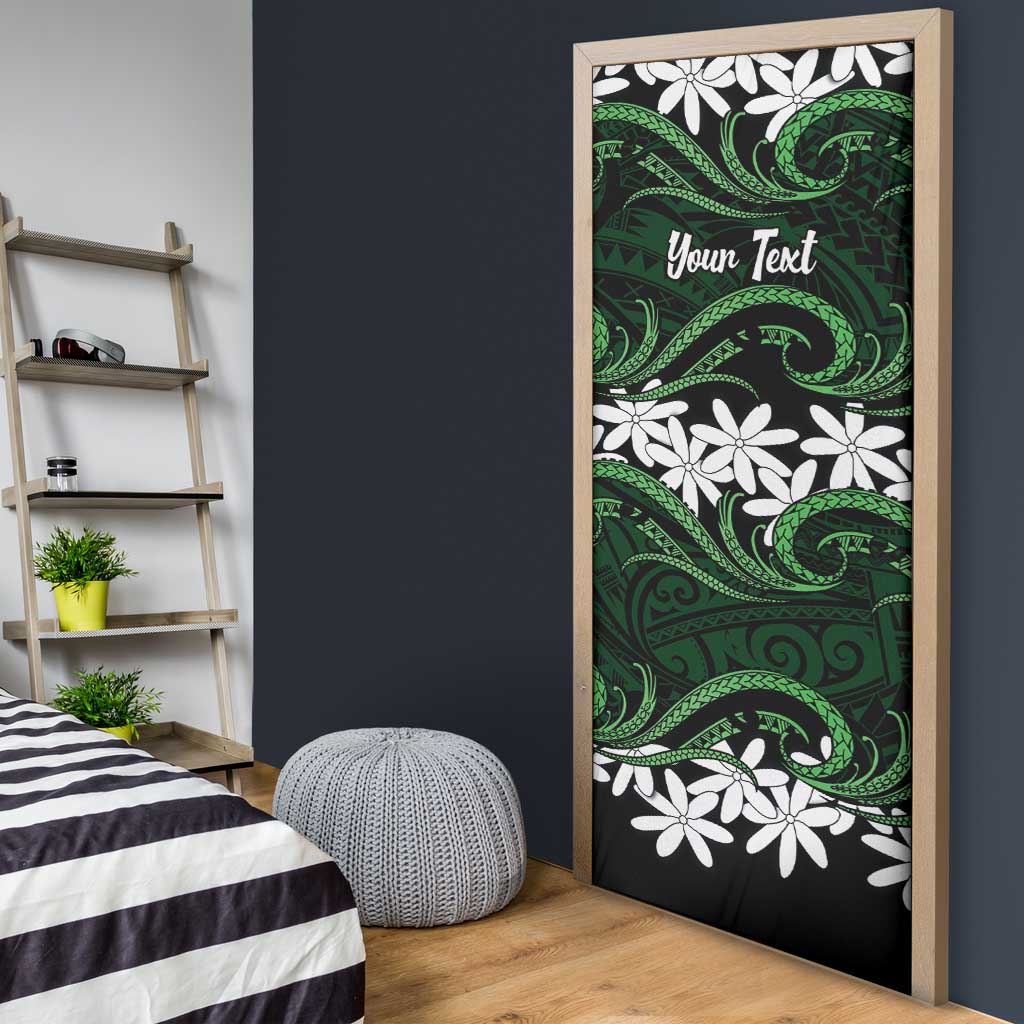 Personalised Cook Islands Mitiaro Door Cover Tiare Maori Polynesian Waves Tattoo