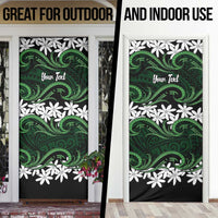 Personalised Cook Islands Mitiaro Door Cover Tiare Maori Polynesian Waves Tattoo
