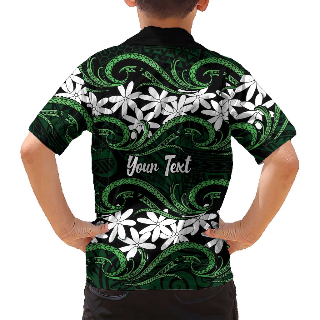 Personalised Cook Islands Mitiaro Family Matching Mermaid Dress and Hawaiian Shirt Tiare Maori Polynesian Waves Tattoo LT14 - Polynesian Pride