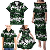 Personalised Cook Islands Mitiaro Family Matching Puletasi and Hawaiian Shirt Tiare Maori Polynesian Waves Tattoo LT14 - Polynesian Pride
