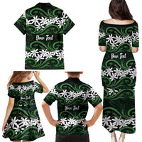 Personalised Cook Islands Mitiaro Family Matching Puletasi and Hawaiian Shirt Tiare Maori Polynesian Waves Tattoo LT14 - Polynesian Pride