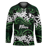 Personalised Cook Islands Mitiaro Hockey Jersey Tiare Maori Polynesian Waves Tattoo LT14 Unisex Green - Polynesian Pride