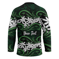 Personalised Cook Islands Mitiaro Hockey Jersey Tiare Maori Polynesian Waves Tattoo LT14 - Polynesian Pride