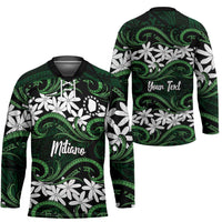 Personalised Cook Islands Mitiaro Hockey Jersey Tiare Maori Polynesian Waves Tattoo LT14 - Polynesian Pride
