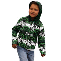 Personalised Cook Islands Mitiaro Kid Hoodie Tiare Maori Polynesian Waves Tattoo LT14 - Polynesian Pride
