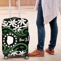 Personalised Cook Islands Mitiaro Luggage Cover Tiare Maori Polynesian Waves Tattoo