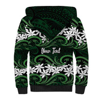 Personalised Cook Islands Mitiaro Sherpa Hoodie Tiare Maori Polynesian Waves Tattoo