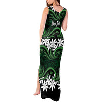 Personalised Cook Islands Mitiaro Tank Maxi Dress Tiare Maori Polynesian Waves Tattoo