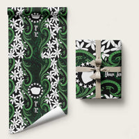 Personalised Cook Islands Mitiaro Wrapping Paper Tiare Maori Polynesian Waves Tattoo