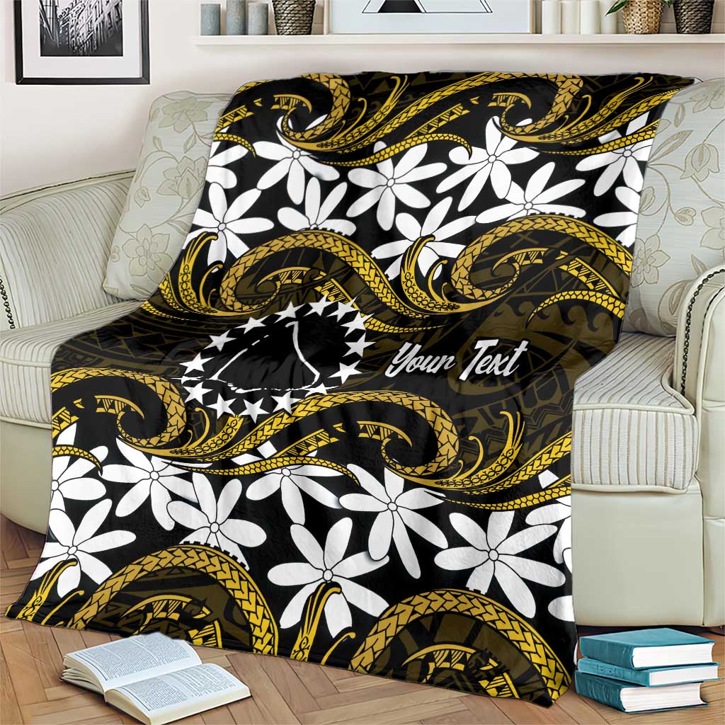 Personalised Cook Islands Manihiki Blanket Tiare Maori Polynesian Waves Tattoo